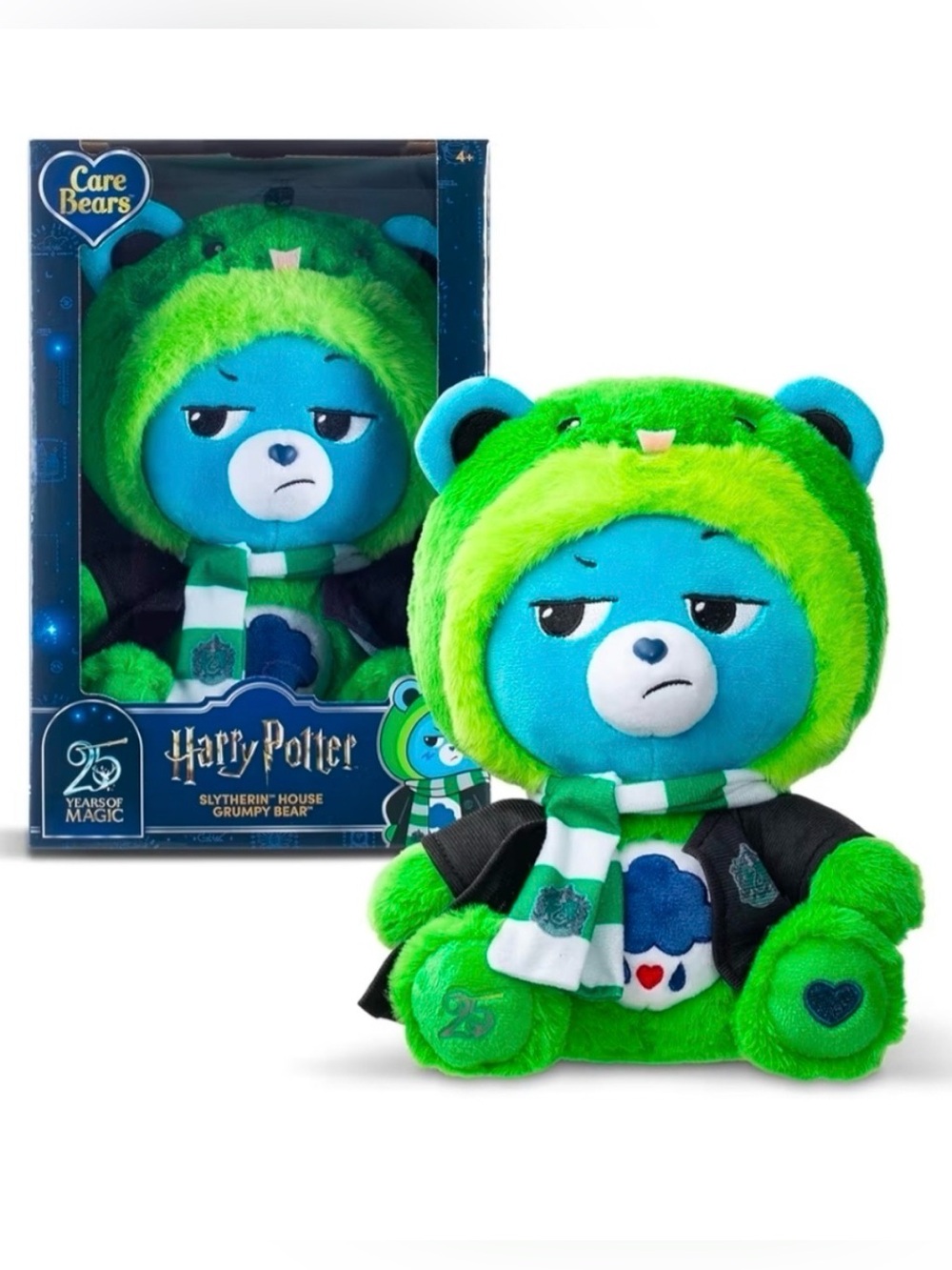 NEW Harry Potter x Care Bears- Slytherin House Grumpy Bear Plush 🐻 🐍